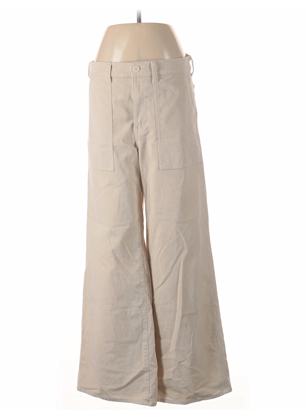 J. Crew Camp Pocket Wide Leg Pant in Stretch Corduroy Size 28 Cream Teacher